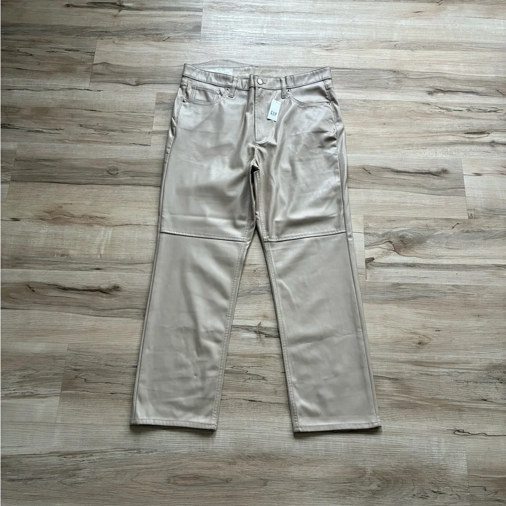 Gap High Rise Vegan Leather Cheeky Straight Pants - Picture 6 of 12